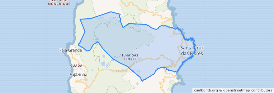 Mapa de ubicacion de Santa Cruz das Flores.