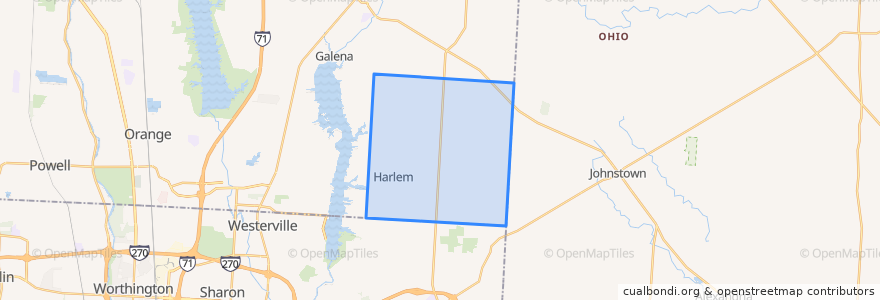 Mapa de ubicacion de Harlem Township.