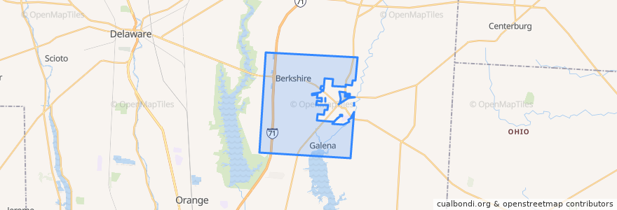 Mapa de ubicacion de Berkshire Township.