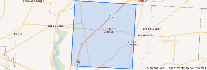 Mapa de ubicacion de Kingston Township.