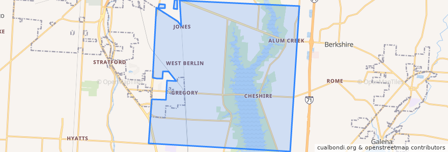 Mapa de ubicacion de Berlin Township.