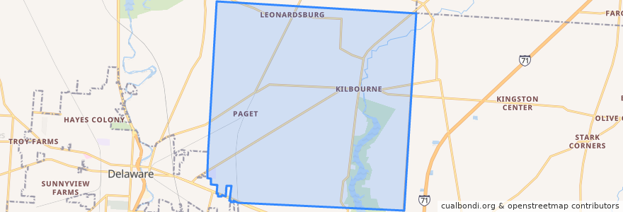 Mapa de ubicacion de Brown Township.