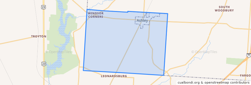Mapa de ubicacion de Oxford Township.