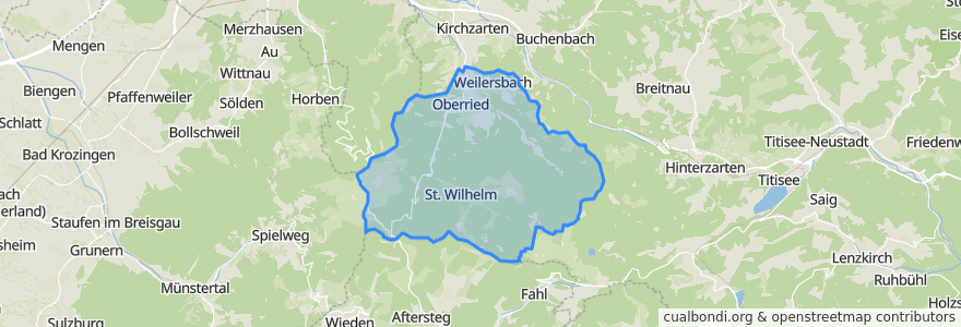 Mapa de ubicacion de Oberried.