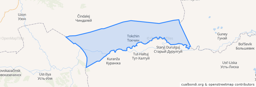 Mapa de ubicacion de сельское поселение Токчин.