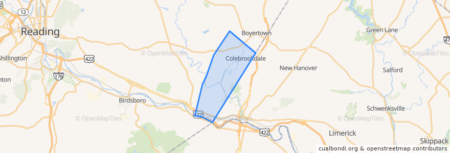 Mapa de ubicacion de Douglass Township.