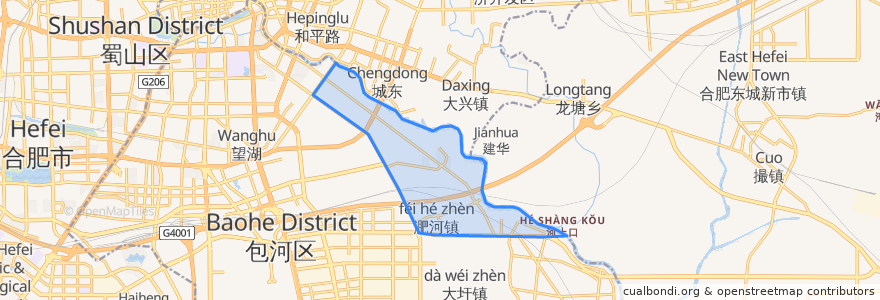 Mapa de ubicacion de 淝河镇.