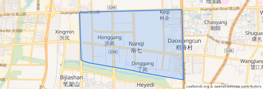 Mapa de ubicacion de 南七街道.