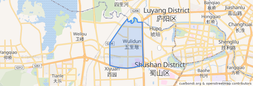 Mapa de ubicacion de Wulidun Subdistrict.