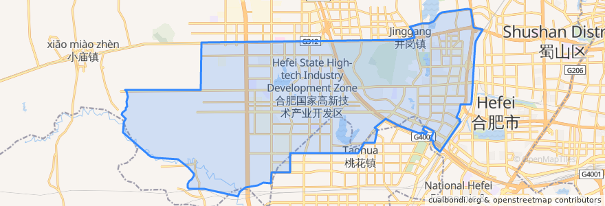 Mapa de ubicacion de 合肥高新技术产业开发区.