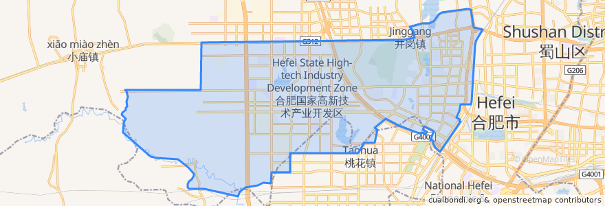 Mapa de ubicacion de Hefei State High-tech Industry Development Zone.