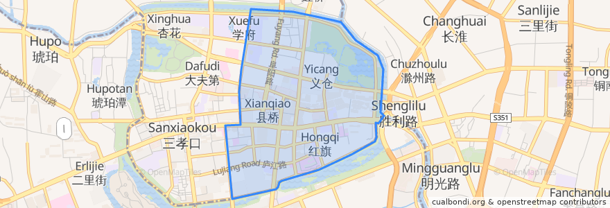 Mapa de ubicacion de 逍遥津街道.