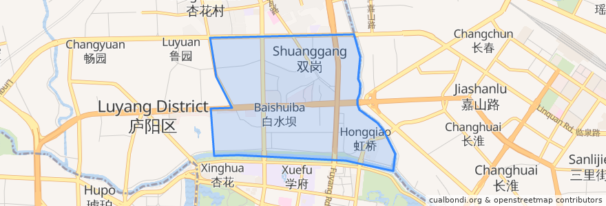 Mapa de ubicacion de 双岗街道.