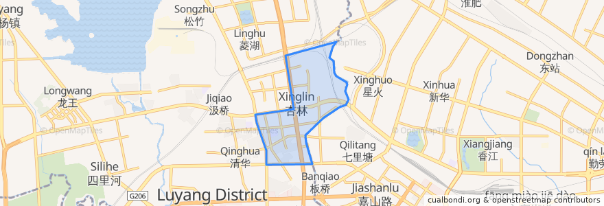 Mapa de ubicacion de 杏林街道.