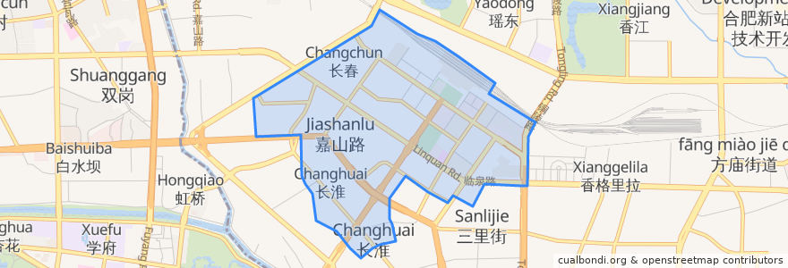 Mapa de ubicacion de Changhuai Subdistrict.