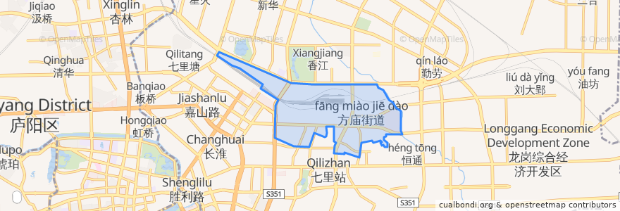 Mapa de ubicacion de 方庙街道.