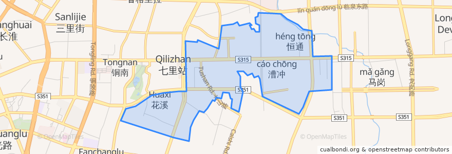 Mapa de ubicacion de 七里站街道.