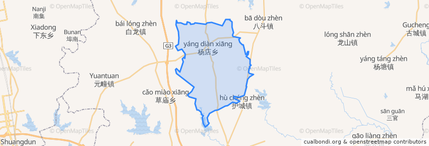 Mapa de ubicacion de 杨店乡.