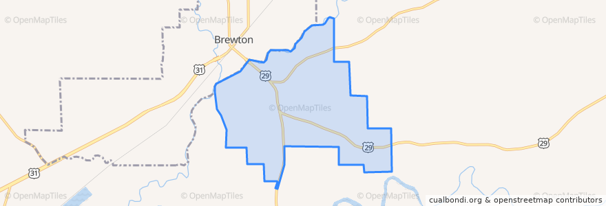 Mapa de ubicacion de East Brewton.