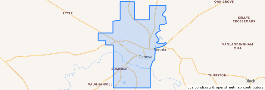 Mapa de ubicacion de Geneva.