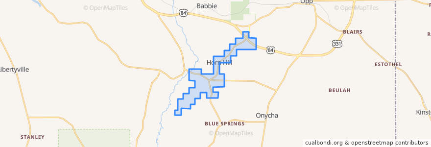 Mapa de ubicacion de Horn Hill.