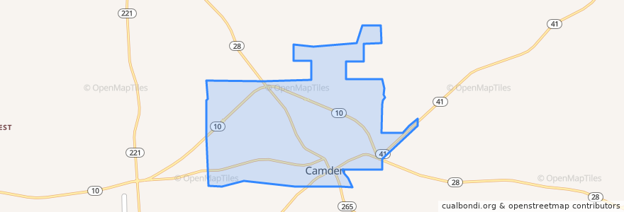 Mapa de ubicacion de Camden.