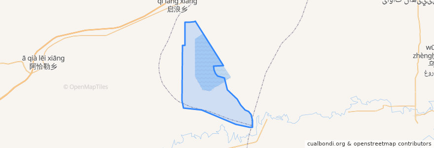 Mapa de ubicacion de 兵团农一师沙井子水利管理处.