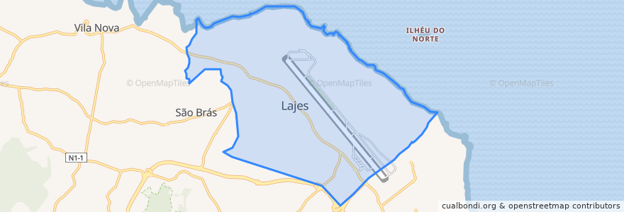 Mapa de ubicacion de Lajes.