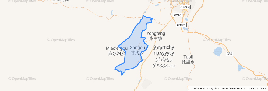 Mapa de ubicacion de 甘沟乡.