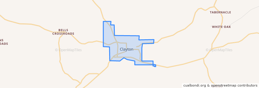 Mapa de ubicacion de Clayton.