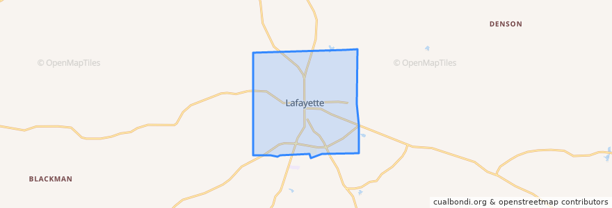 Mapa de ubicacion de LaFayette.