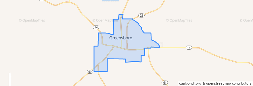 Mapa de ubicacion de Greensboro.