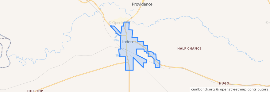 Mapa de ubicacion de Linden.