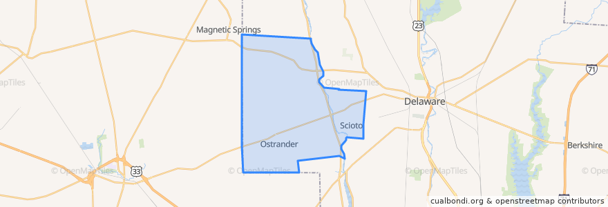 Mapa de ubicacion de Scioto Township.