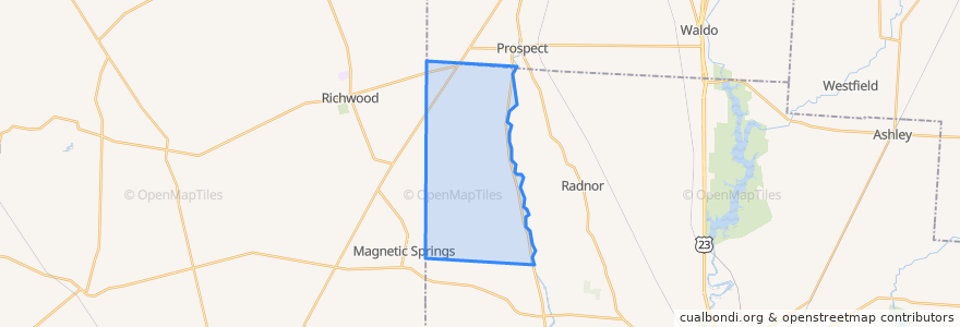 Mapa de ubicacion de Thompson Township.