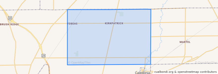 Mapa de ubicacion de Scott Township.