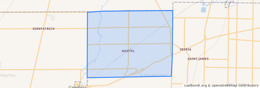 Mapa de ubicacion de Tully Township.