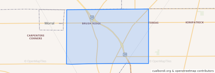 Mapa de ubicacion de Grand Prairie Township.