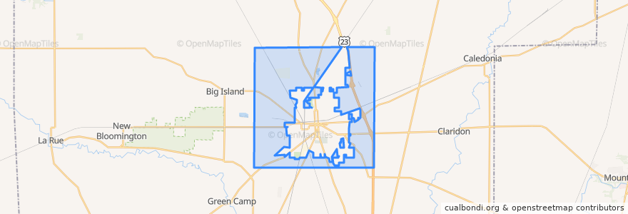 Mapa de ubicacion de Marion Township.