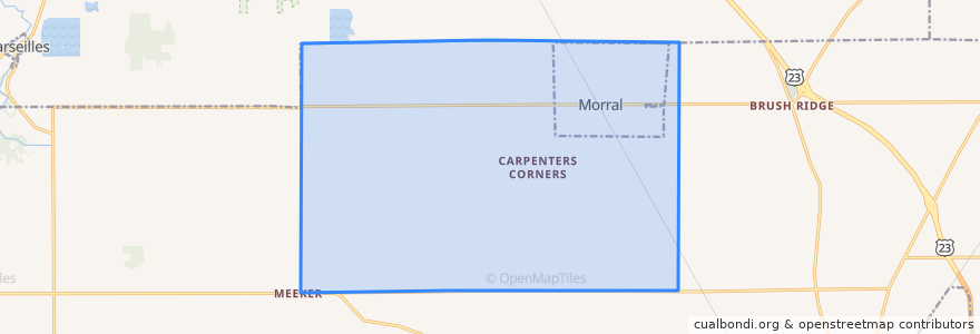 Mapa de ubicacion de Salt Rock Township.