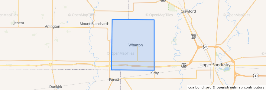 Mapa de ubicacion de Richland Township.