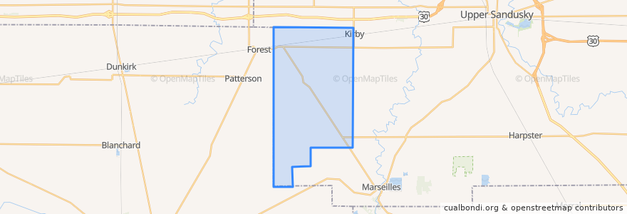 Mapa de ubicacion de Jackson Township.