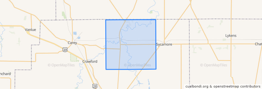 Mapa de ubicacion de Tymochtee Township.
