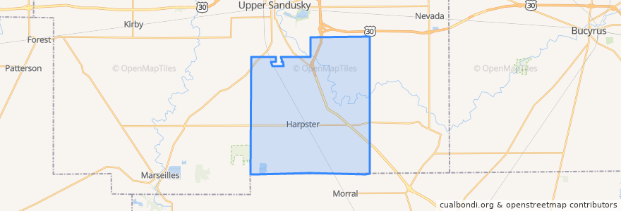 Mapa de ubicacion de Pitt Township.