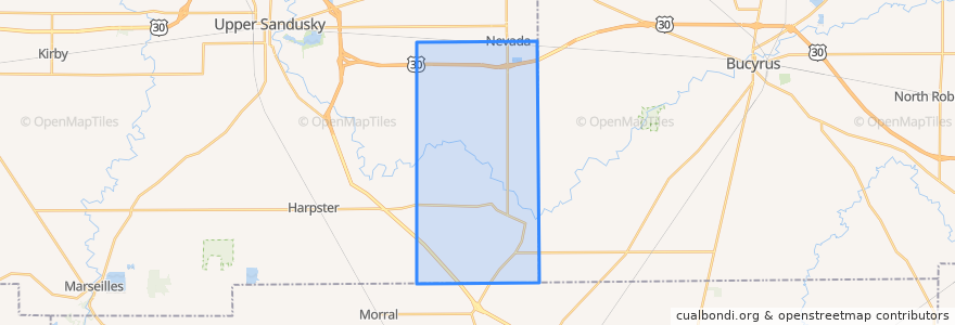 Mapa de ubicacion de Antrim Township.