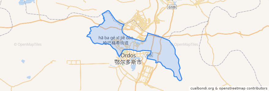 Mapa de ubicacion de Habagexi Subdistrict.