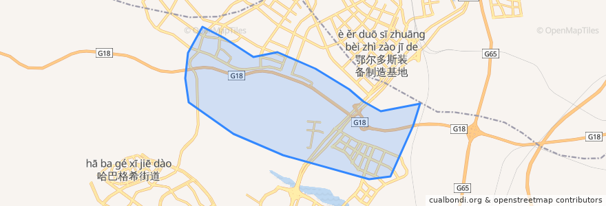 Mapa de ubicacion de 鄂尔多斯市高新技术产业园区.