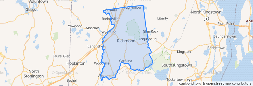 Mapa de ubicacion de Richmond.