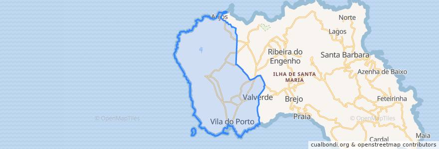 Mapa de ubicacion de Vila do Porto.