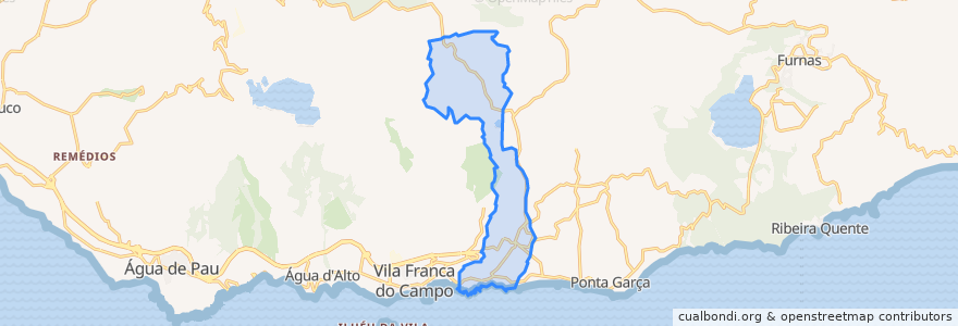 Mapa de ubicacion de Ribeira das Taínhas.